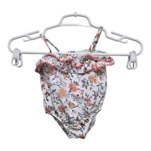 Janie & Jack UPF 50+ Floral One-Piece Swimsuit NWT 6–12M White Pink